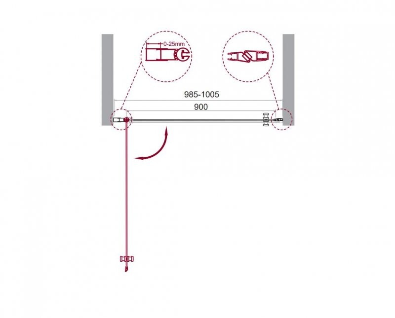 BelBagno душевая дверь ETNA-B-1-100-C-Cr 100х195