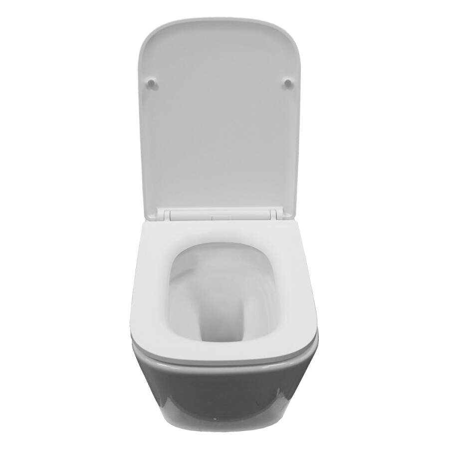 Унитаз подвесной Azario Armonia с системой смыва Tornado, безободковый с сиденьем микролифт 490*340*360 AZ-2403