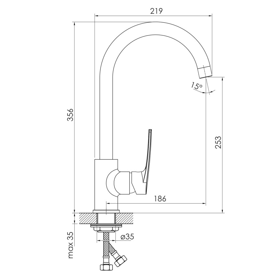 Imprese Kampa 55285 смеситель для кухни хром