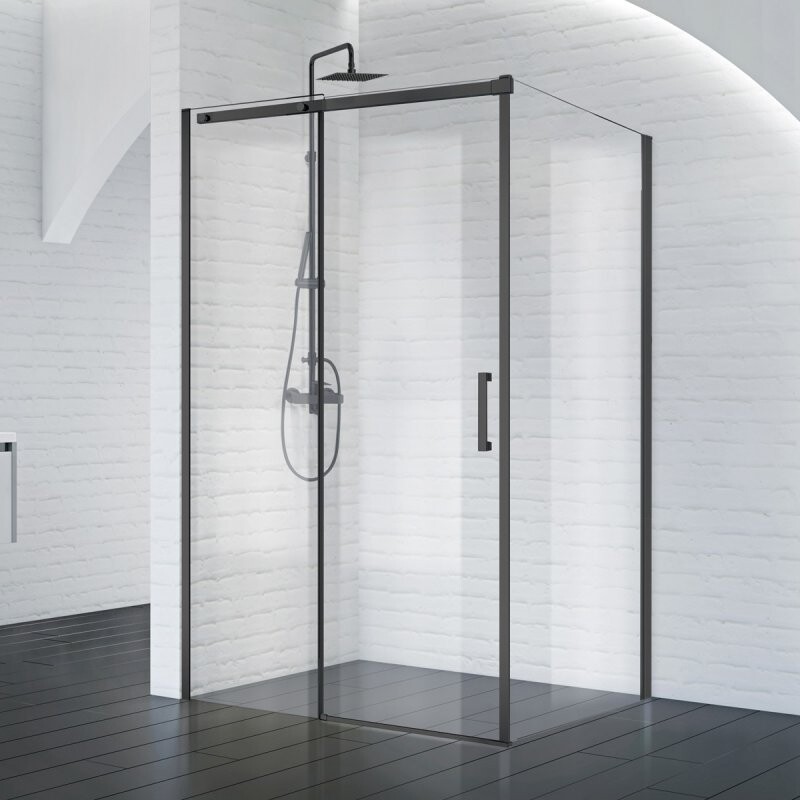 BelBagno Acqua душевой уголок 120х90 см, прозрачный, черный ACQUA-AH-1-120/90-C-NERO