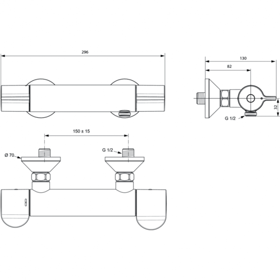 Ideal Standard Ceraplus термостатический смеситель для душа A6872AA