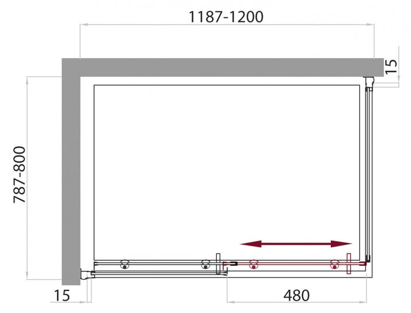 BelBagno Uno душевой уголок 120х80 см, матовое стекло UNO-AH-1-120/80-M-Cr