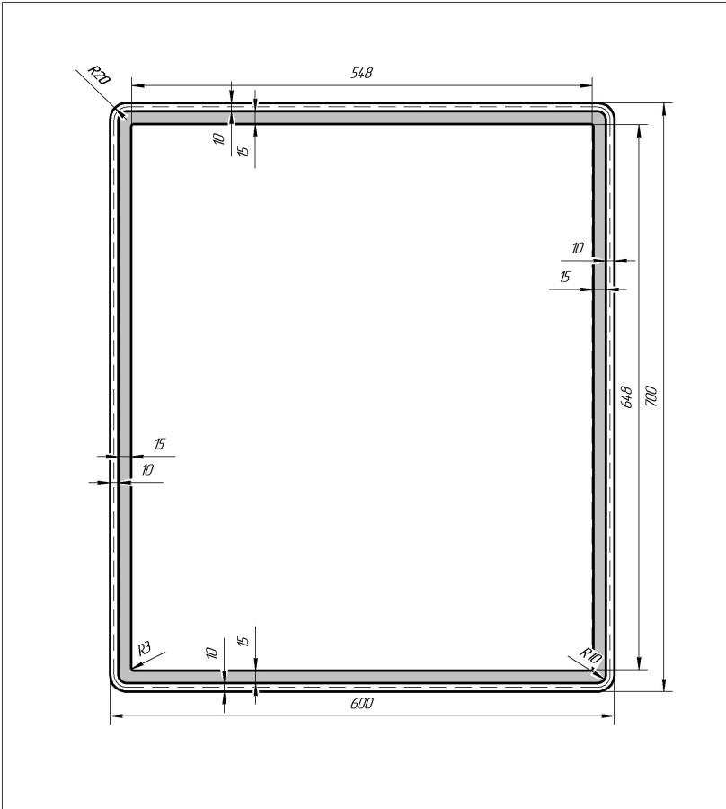 Dreja зеркало Tiny 60x70 см без подсветки 99.9022