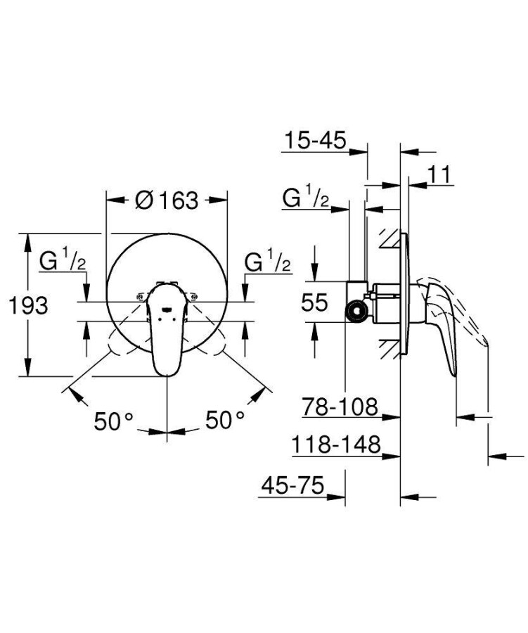 Grohe Eurostyle 23725003 смеситель для душа
