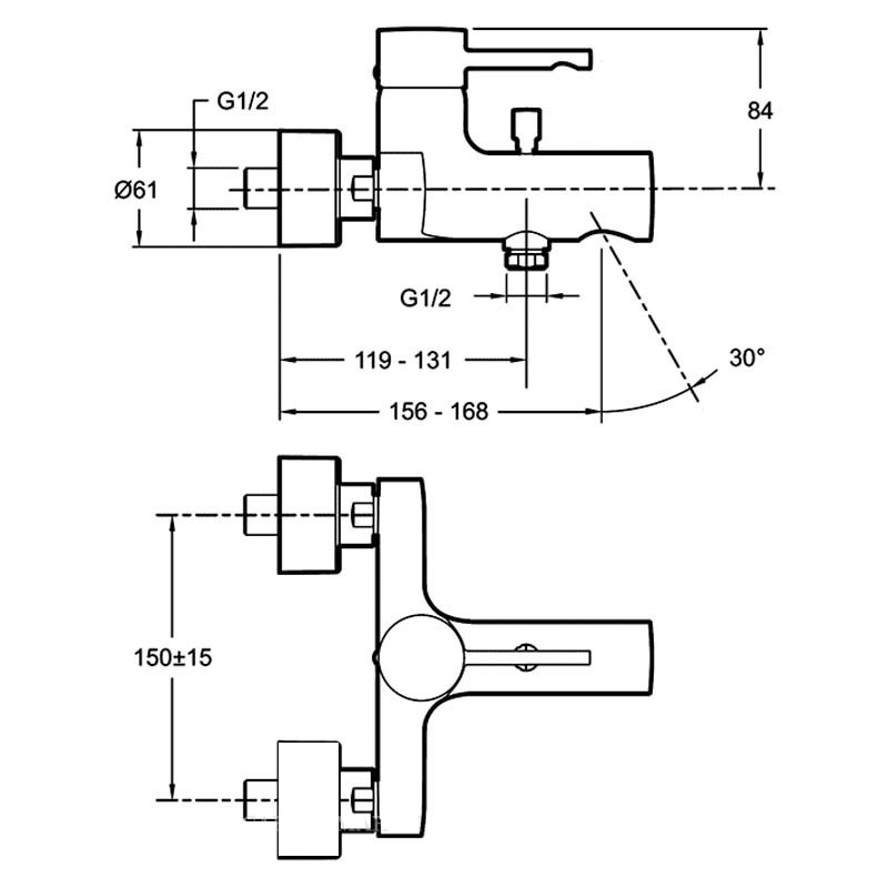 Jacob Delafon Cuff E45532-CP смеситель для ванны хром