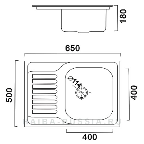 Haiba HB 5065 Мойка для кухни глянец 65х50 см