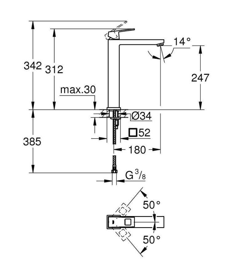 Grohe Eurocube смеситель для раковины 23406000