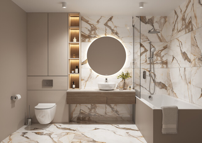 Керамогранит Cersanit Silvia полированный бежевый ректификат 60x120 A17432