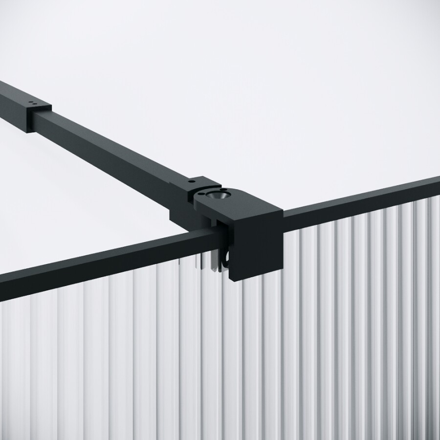 Душевая перегородка Niagara Nova NG-481-10FBLACK (100х200) черный матовый,стекло рифленое/тонированное,1 место