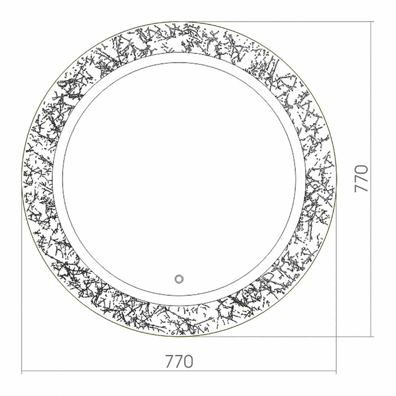 Зеркальное полотно Azario Лаго Д770 подогрев, Bluetooth LED00002395