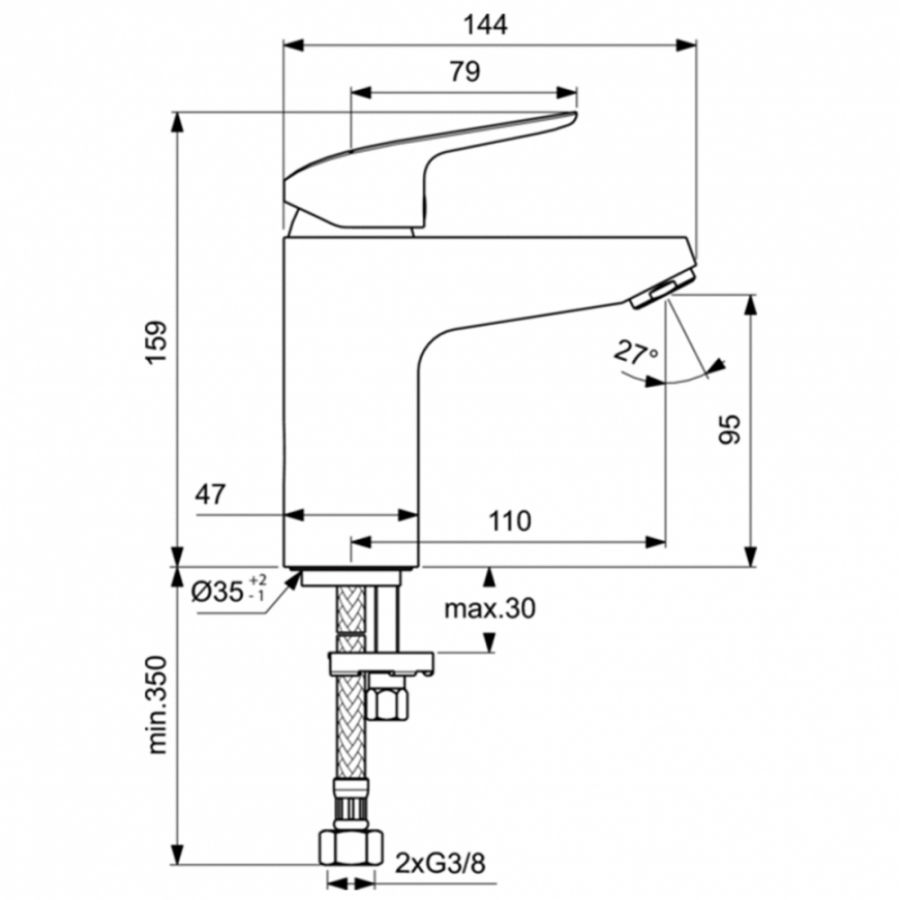 Ideal Standard Ceraflex смеситель для раковины B1714AA