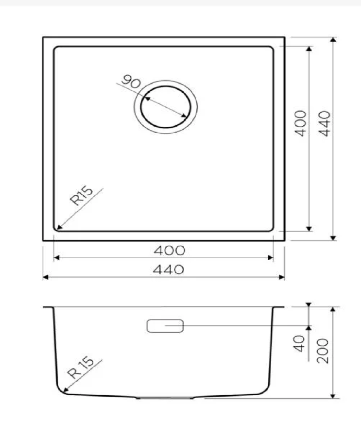 Мойка для кухни Omoikiri Tadzava 44-U-IN Quadro 4993509 нержавеющая сталь 44х44 см