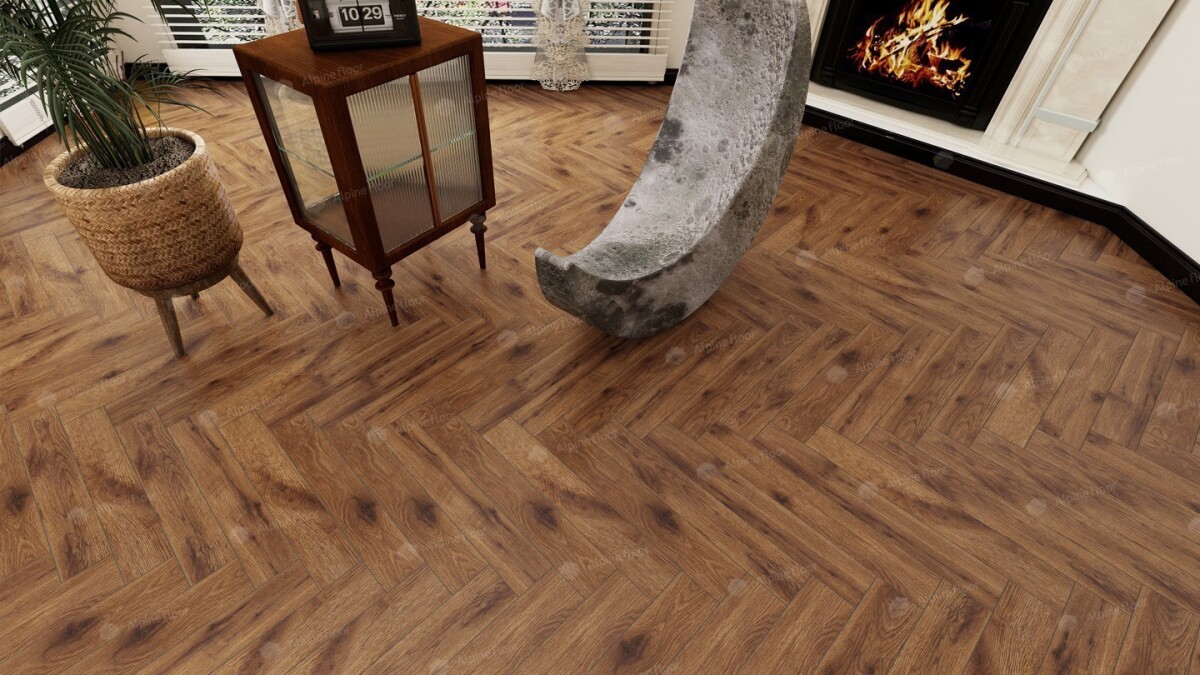 Ламинат Alpine Floor Herringbone 12, LF105-11A Дуб Умбрия 600 х 100 х 12 mm