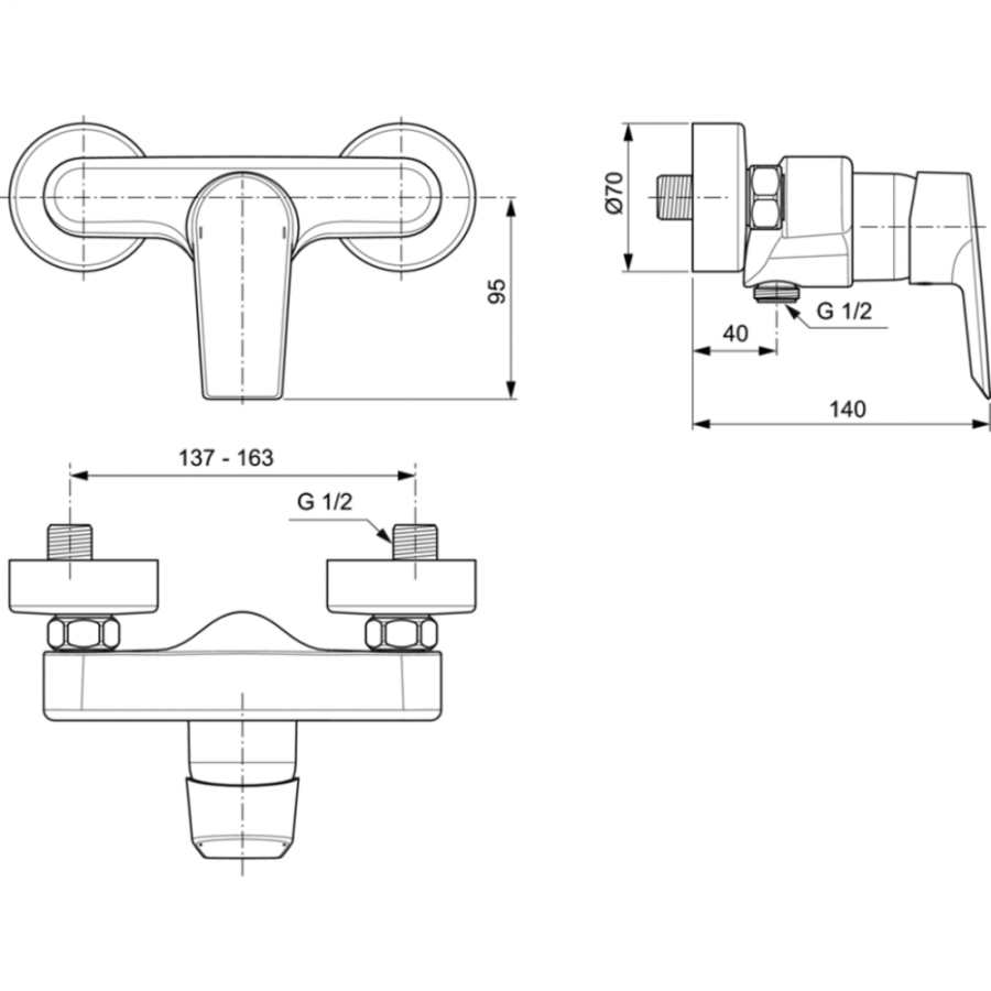 Ideal Standard Tesi смеситель для душа A6581AA