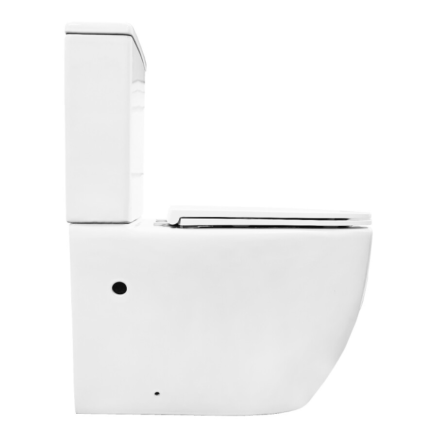 Унитаз-компакт Azario Verona 360х660х800, напольный, безободковый, система смыва "Торнадо", в комплекте с быстросъемным сиденьем микролифт AZ-8301