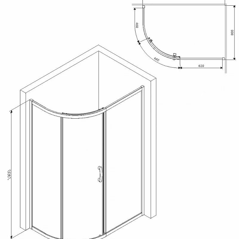 Am.Pm Like душевое ограждение 80х120 см W83G-302U120CT64