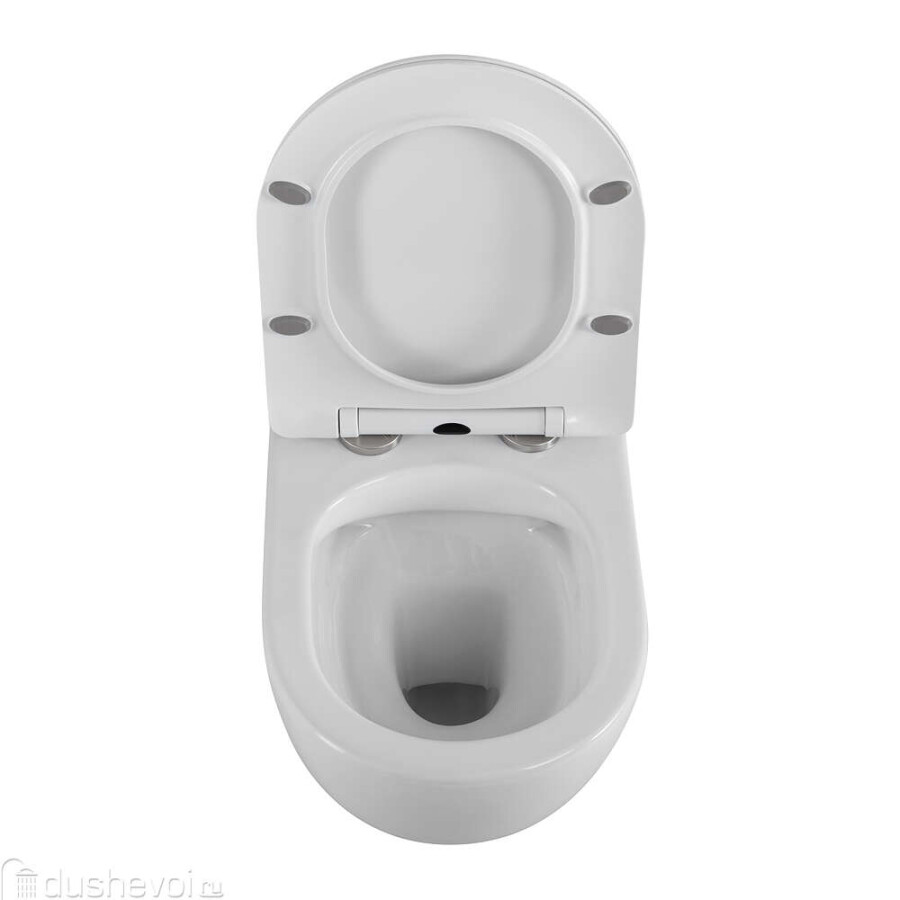 Унитаз подвесной BelBagno UNO 2.0 безободковый с сиденьем дюропласт soft close BB7306CHR/SC