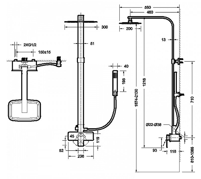 Bravat Phillis F956101C-A-ENG Душевая система без излива