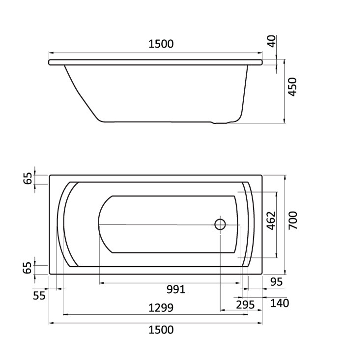 Santek Монако XL 170*75 ванна акриловая прямоугольная 1.WH11.1.980
