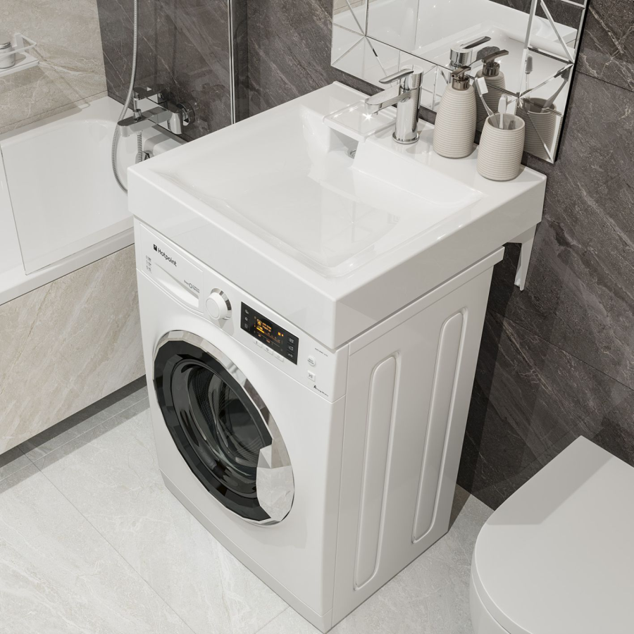 Mirsant Ellen 60 раковина из литьевого мрамора над стиральной машиной УТ000101256
