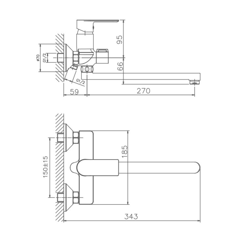Haiba смеситель для ванны HB22505-8
