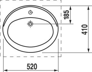 Jika Ibon 8130100001041 умывальник встраиваемый 52 см