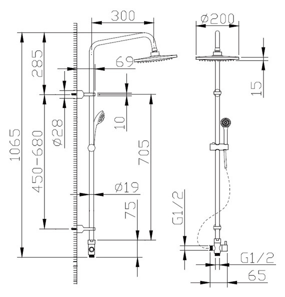 Bravat Fit R D283CP-2-RUS Душевая система без излива