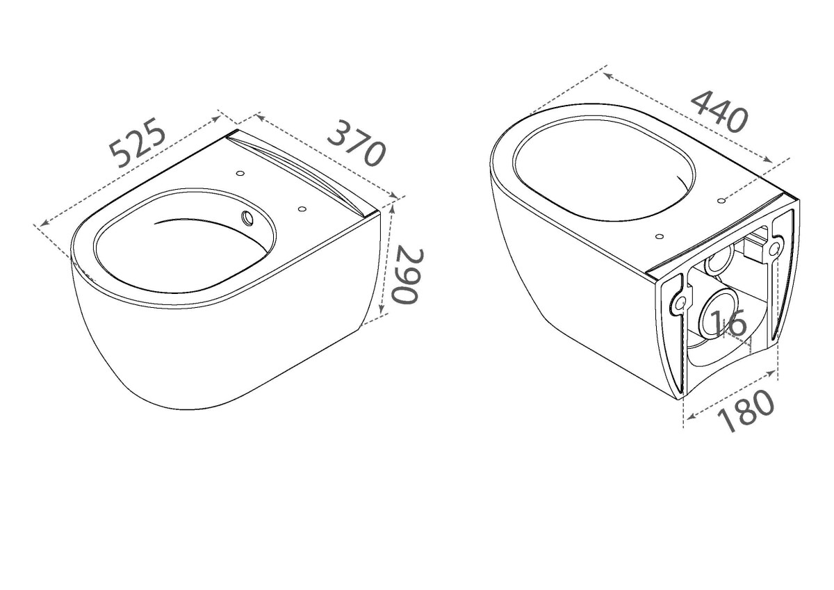Унитаз подвесной с функцией биде Boheme Bianca Белый глянец c крышкой 961-SET-2-W