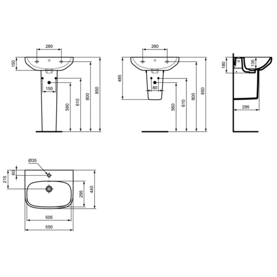 Ideal Standard раковина 55 см T470601