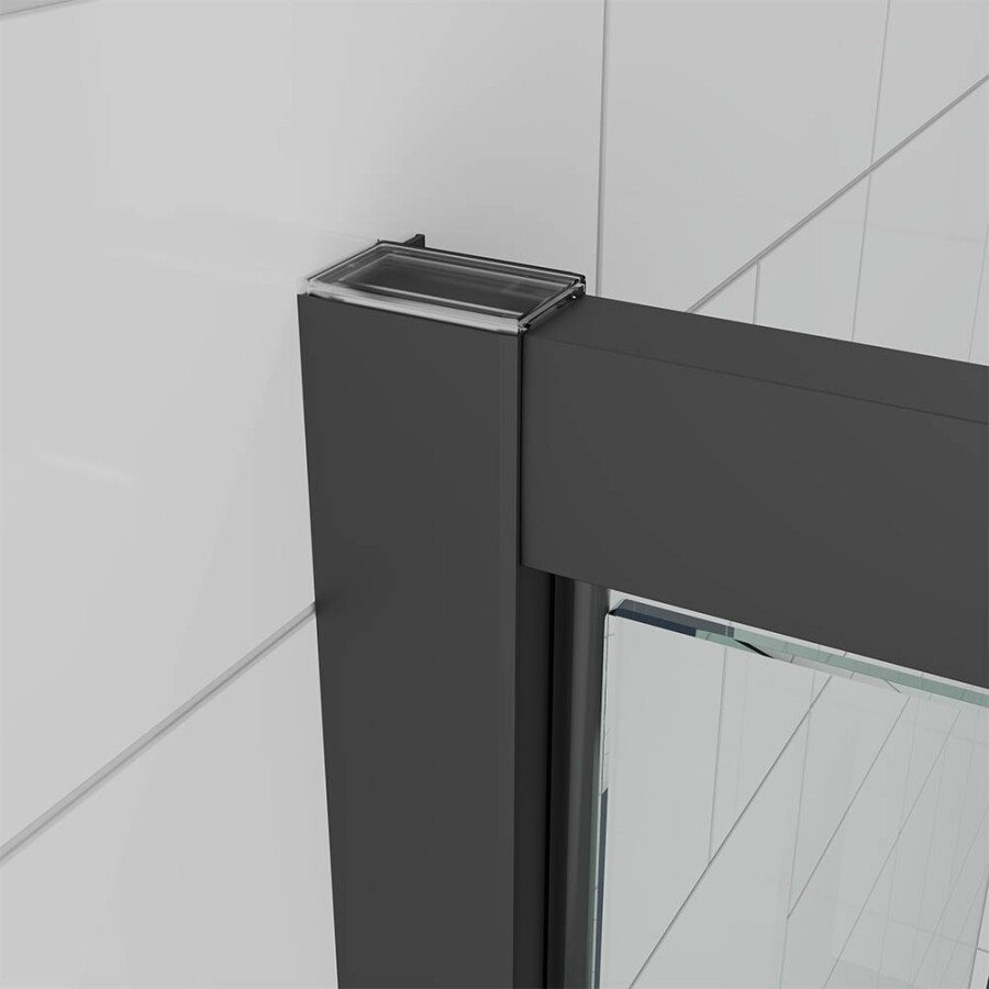Душевой угол Veconi Ottimo P30SP B (70×100×190) распашная, профиль чёрный матовый, стекло матовое OP30B-SP-70100-07-C9