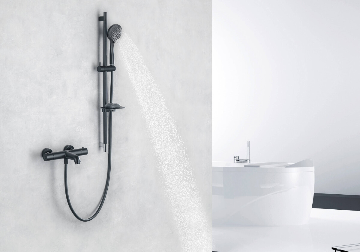 Aquatek Вега AQ1043MB Термостатический смеситель для ванны Черный матовый