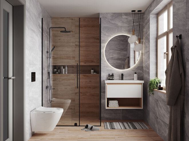 Керамогранит Cersanit Stellar светло-серый рельеф 29,7x59,8 A17904