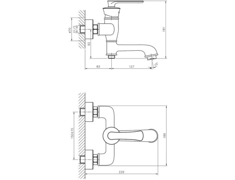 Haiba HB60181-5 смеситель для ванны золото