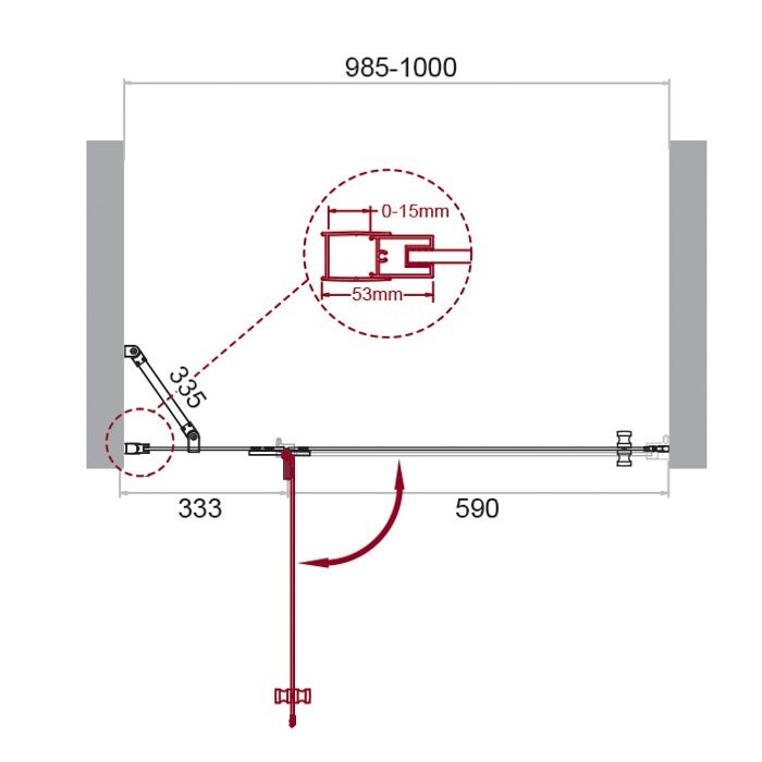 BelBagno душевая дверь KRAFT-B-12-60/40-C-Cr-L 100х195