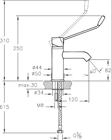 Vitra AquaMed A42312WSA смеситель для раковины