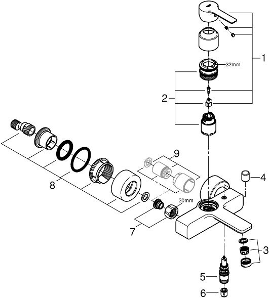 Grohe Lineare DN 15 33849001 смеситель для ванны хром
