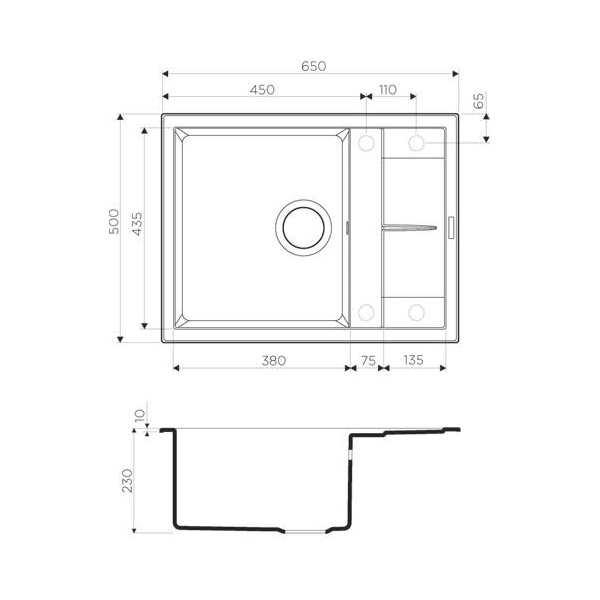 Omoikiri Sumi 65-WH 4993673 кухонная мойка аrtgranit белый 65х50 см