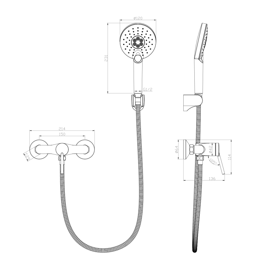Lemark Minima смеситель для душа LM3803C
