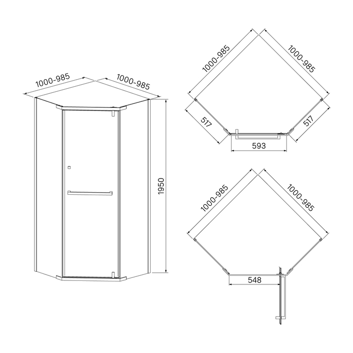 Iddis Steel душевое ограждение 100х100х195 STE8SS0i23