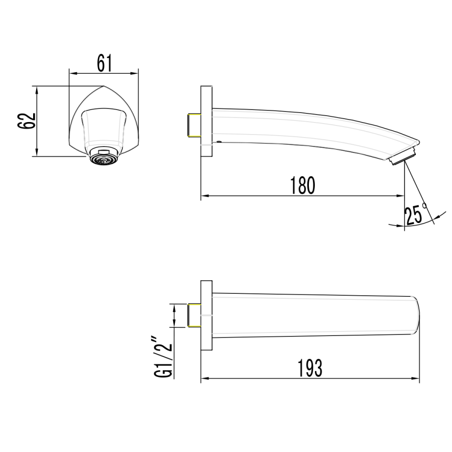 Lemark излив для ванны встраиваемый LM3581C