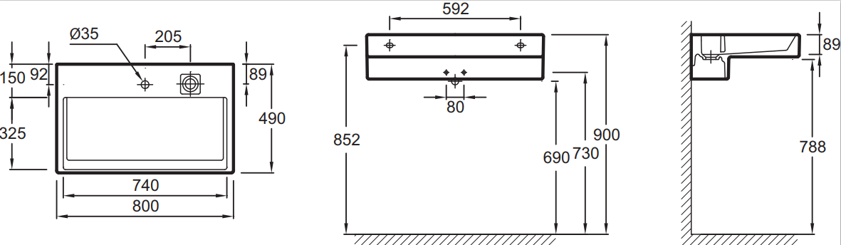 Jacob Delafon Terrace EXD112-00 раковина подвесная 80 см