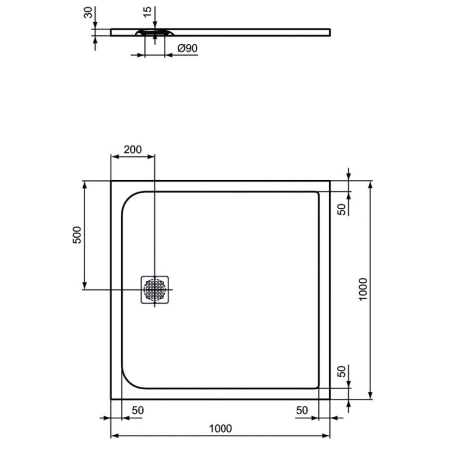 Ideal Standard Ultraflat S душевой поддон 100х100 K8216FR