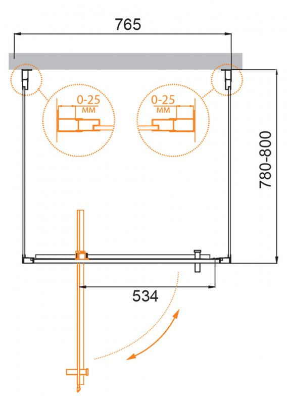 Cezares Molveno душевой уголок 80х80 см MOLVENO-BA2-80/80-C-Cr-IV