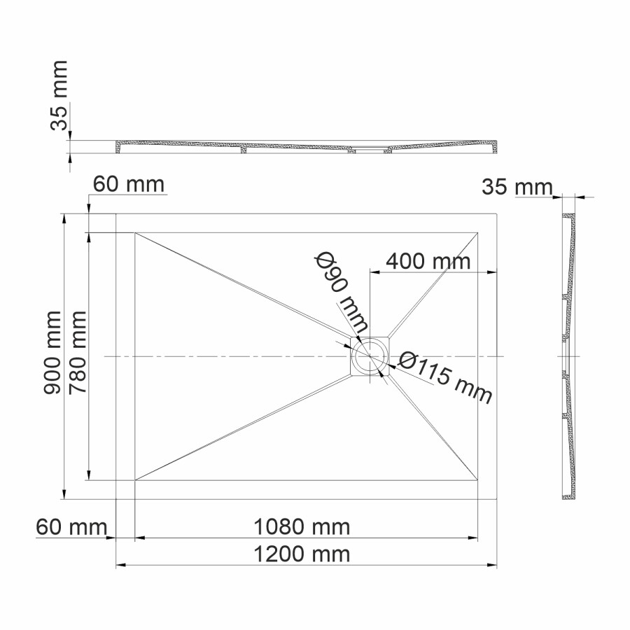 WasserKRAFT Aller 10T07 душевой поддон из искусственного камня 120*90*3,5