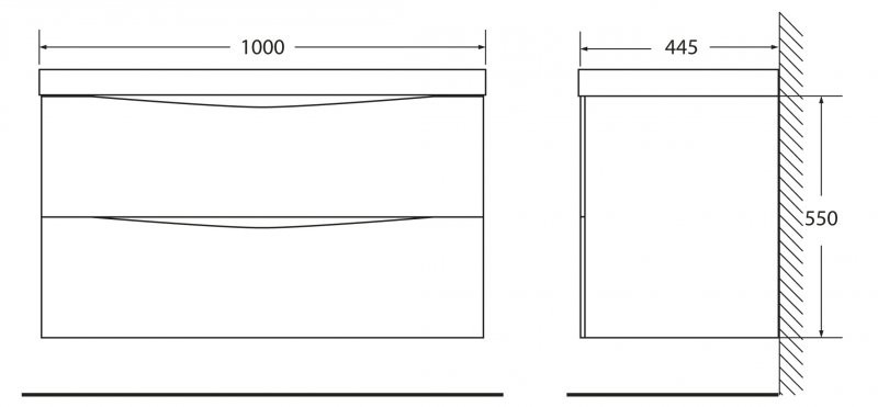BelBagno MARINO-1000-2C-SO-BL-P тумба с раковиной подвесная