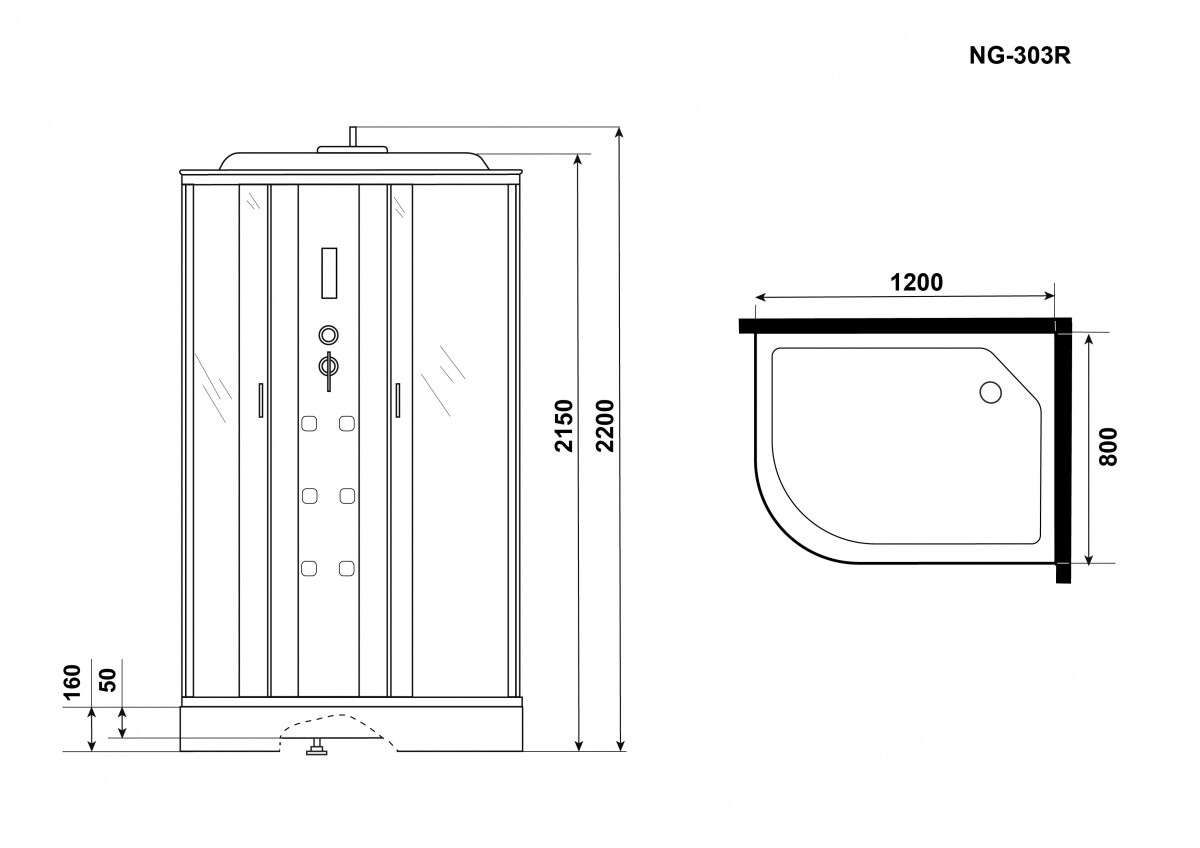 Niagara Ultra NG 303-01R Душевая кабина 120x80 Правая 3030164R
