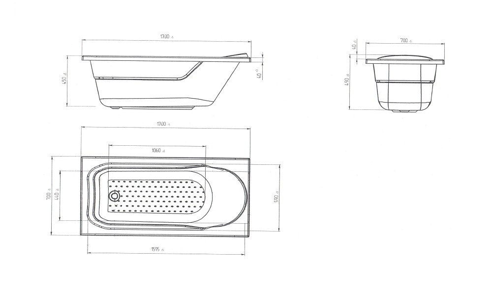 Poseidon Mila 170*70 ванна акриловая прямоугольная