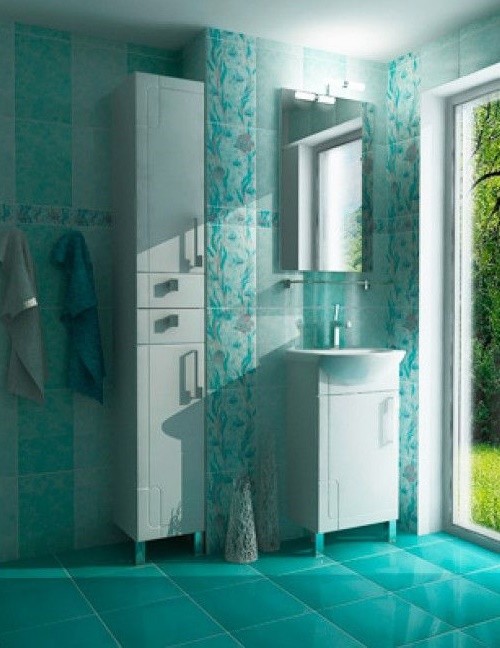 Triton Диана 50 тумба с умывальником распашные двери ящик белая