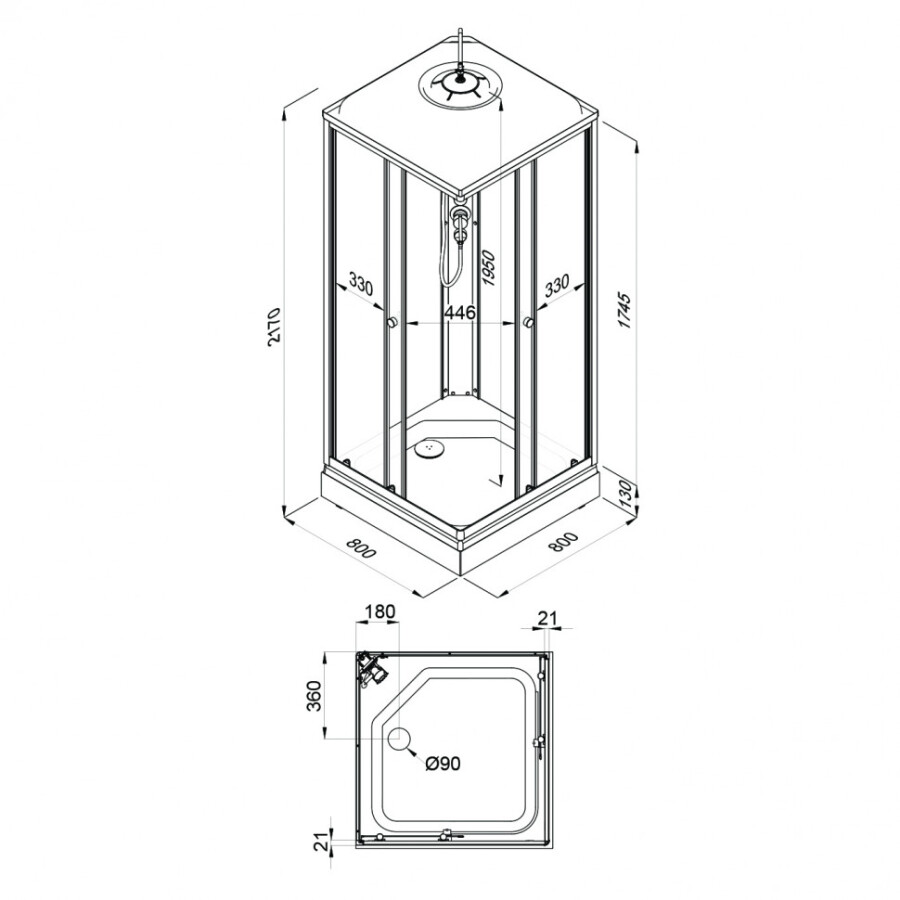 Triton Душевая Кабина Вельвет-К 80*80 А Щ0000071050
