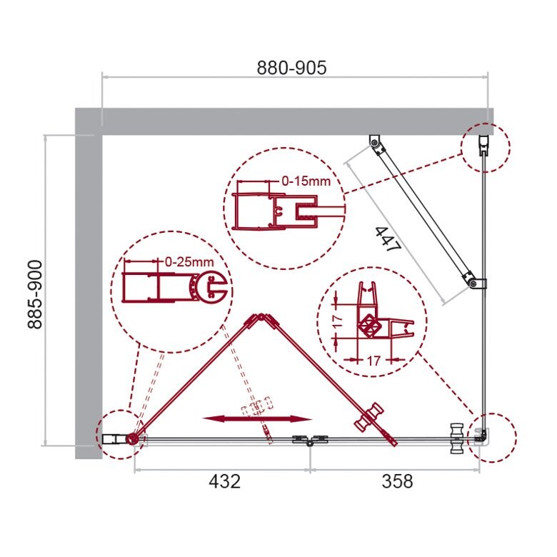 BelBagno душевое ограждение ALBANO-AS-1-90-C-Cr 90х90х195